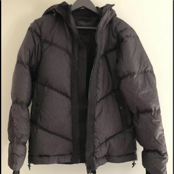 Rag & Bone Goose Down Hood Puffer Coat NEW Small - Picture 2 of 9